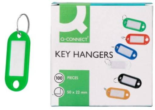 Chaveiro Porta-Etiquetas Q-Connect Verde Cx.100un (KF02693)