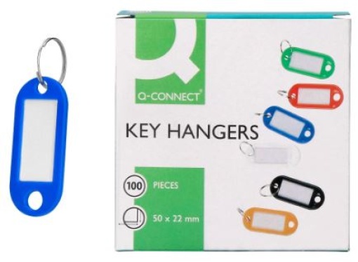 Chaveiro Porta-Etiquetas Q-Connect Azul Cx.100un (KF02694)