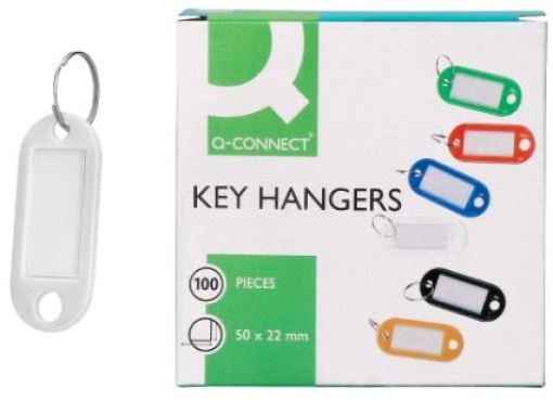 Chaveiro Porta-Etiquetas Q-Connect Branco Cx.100un (KF02695)