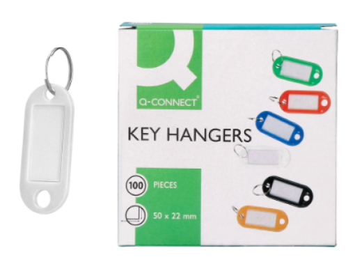 Chaveiro Porta-Etiquetas Q-Connect Branco (KF02695)