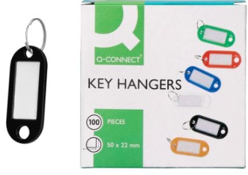 Chaveiro Porta-Etiquetas Q-Connect Preto Cx.100un (KF02696)
