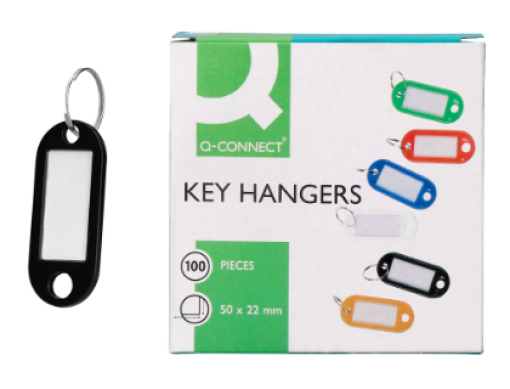 Chaveiro Porta-Etiquetas Q-Connect Preto (KF02696)