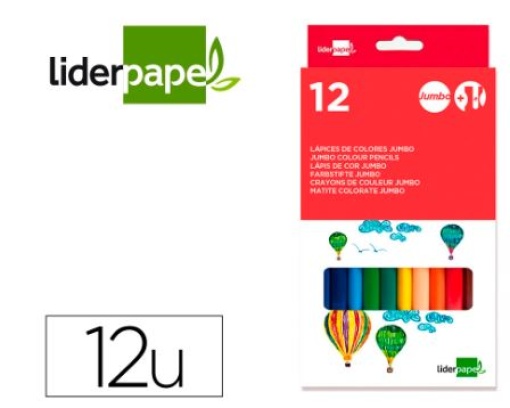 Lapis Cor Liderpapel Jumbo Cx.12Cores ( LC02)