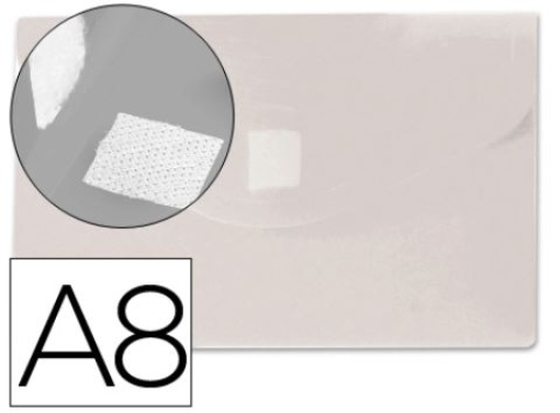Bolsa Porta Documentos Liderpapel Com Velcro A8 Transparente Pack 12