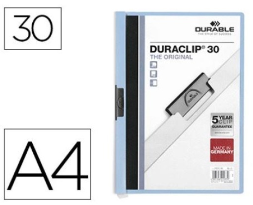 Pasta Dossier Durable C/Clip Lateral A4 Cap. 30fls Azul
