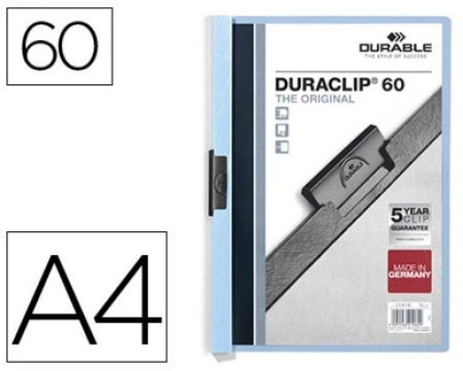 Pasta Dossier Durable C/Clip Lateral A4 Cap. 60fls Azul