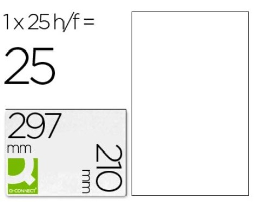 Etiquetas Adesivas A4 Q-Connect Transparente 210x 297mm Cx.25fls