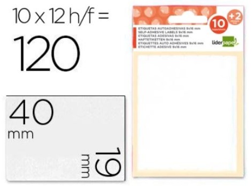 Etiquetas Adesivas Liderpapel 19x40mm 10+2Fls 120un (ET09)