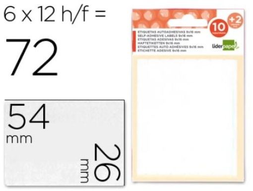Etiquetas Adesivas Liderpapel 10+2Fls 26x54mm 72 Etiquetas (ET14)