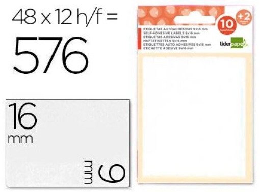 Etiquetas Adesivas Liderpapel 10+2Fls 9x16mm 576 Etiquetas (ET26)