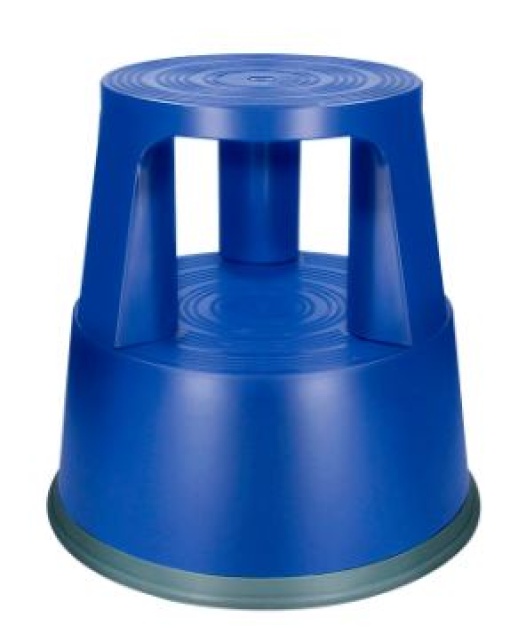 Tamborete Q-connect com Rodas Retracteis Azul (KF00635)