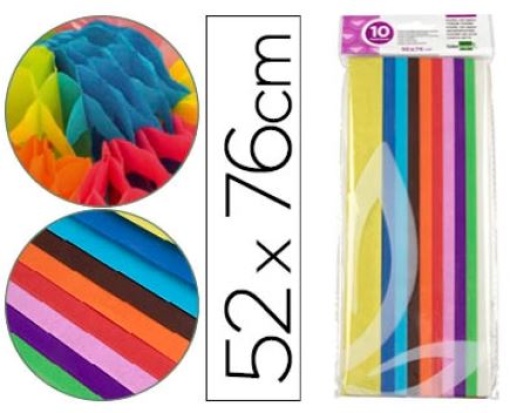 Papel Seda Liderpapel 52x76cm 18gr Cores Sortidas Emb.10fls (SE02)