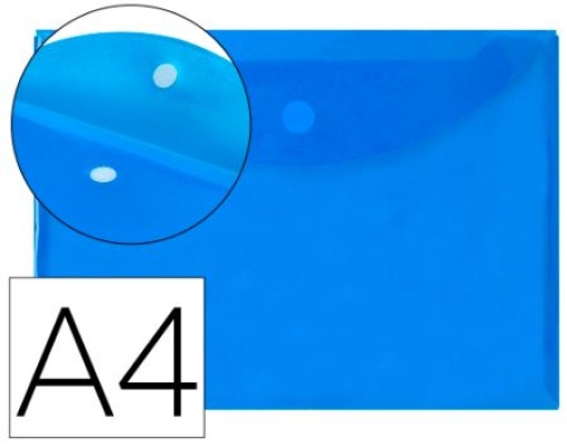 Bolsa Porta Documentos Liderpapel A4 Com Fecho Velcro Azul (BY08)