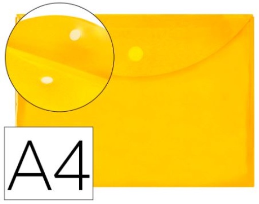 Bolsa Porta Documentos Liderpapel A4 Com Fecho Velcro Amarelo (BY09)