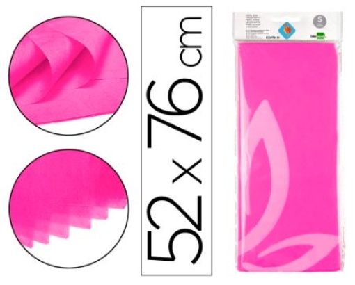 Papel Seda liderpapel 52x76cm 18gr Rosa Forte Emb.5fls (SE13)