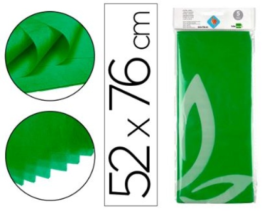 Papel Seda liderpapel 52x76cm 18gr Verde Emb.5fls (SE14)
