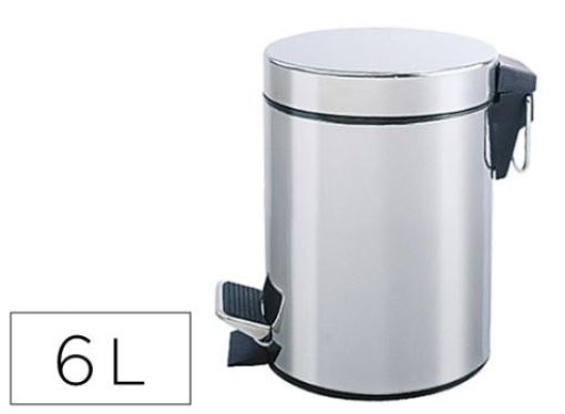 Cesto de Papeis Q-Connect com Pedal Cromado 21x32cm 6 Litros