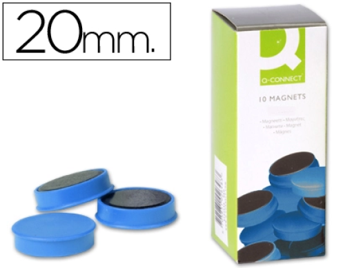 Magnetos Redondos de Sinalizacao Q-Connect 2cm Azul Cx.10 (KF02634)