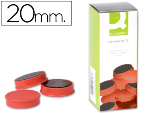 Magnetos Redondos de Sinalizacao Q-Connect 2cm Vermelho Cx.10 (KF02636)