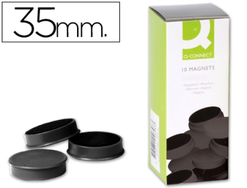 Magnetos Redondos de sinalizacao Q-Connect 3,5cm Preto Cx.10 (KF02644)