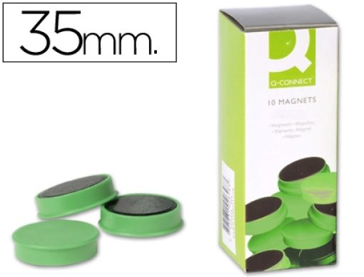 Magnetos Redondos de Sinalizacao Q-Connect 3,5cm Verde (KF02647)