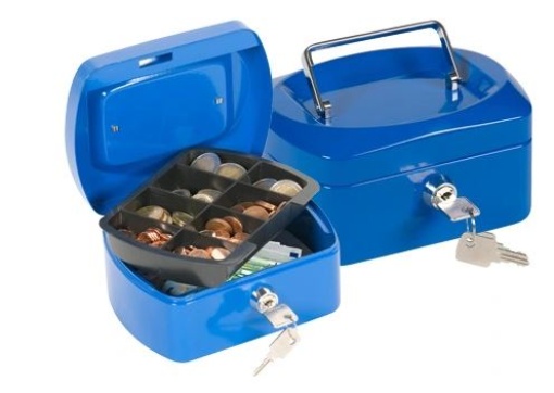 Cofre com Bandeja Para Moedas Q-Connect 152x80x115mm Azul