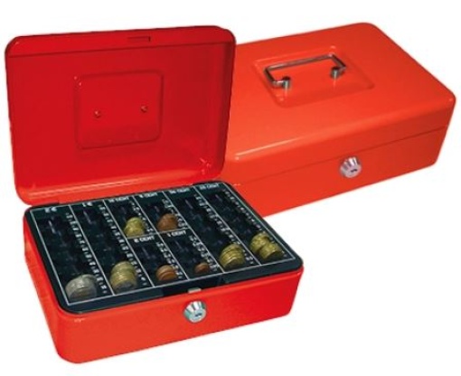 Cofre Com Bandeja Para Moedas Q-Connect 250x90x180mm Vermelho (KF03322)