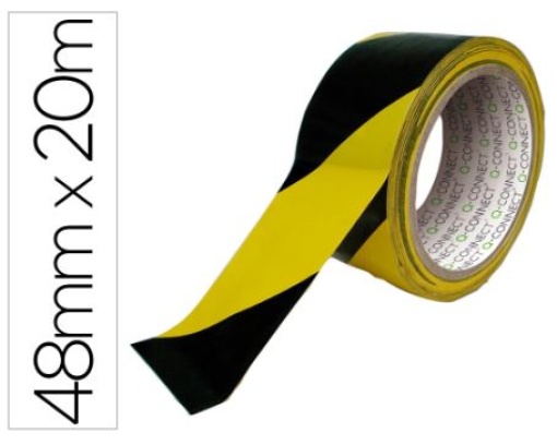 Fita Adesiva Sinalizaçao Q-Connect Amarela/Preta 20mx48mm (KF04383)