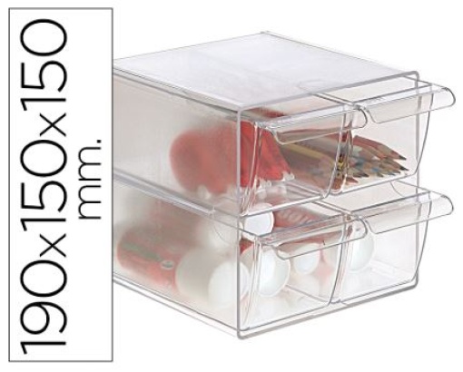 Cubo de arquivo archivo 2000 com 4 gavetas em poliestireno transparente 190x152x152mm