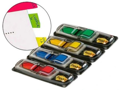 Bandas Separadoras Post-it Index 4cores Azul/Amarelo/Verde/Vermelho