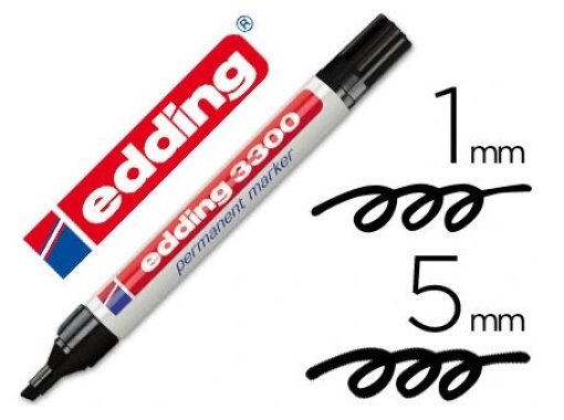 Marcador Edding 3300 Ponta Biselada Preto