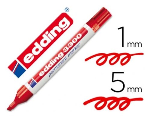 Marcador Edding 3300 Ponta Biselada Vermelho (3300-02)