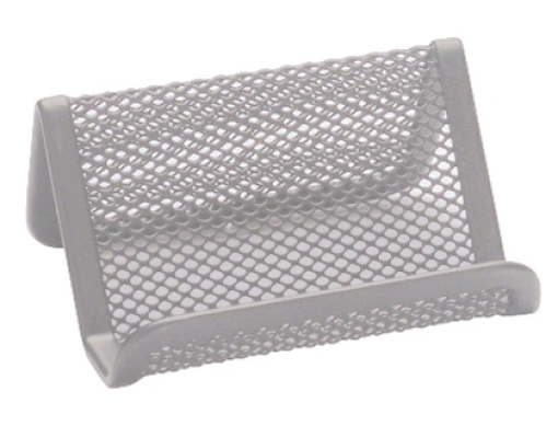 Porta Cartoes Visita Q-Connect em Rede Metalico 11x7,5x5cm Prata (KF04729)