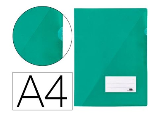 Pasta Dossier Liderpapel 921-A A4 Polipropileno 180mic Verde Translucido (BL06)