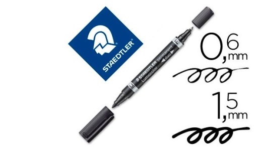 Marcador Permanente Staedtler Lumocor Duo 348-9 (F) Preto