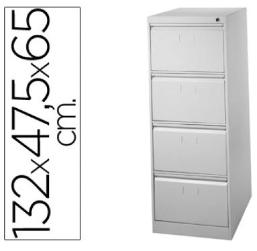 Armario Metalico Para Capas de Suspensao com 4Gavetas Cinza (F-1304A-GR75)