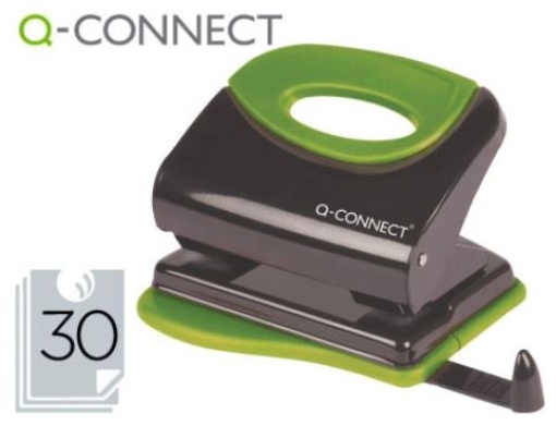 Furador Q-Connect Metalico Cinza/Verde Capacidade 30 Folhas (KF00996)