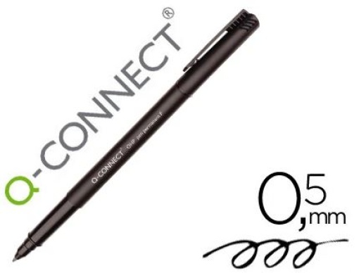 Marcador Permanente Q-Connect Retroprojecao Ponta Fina Redonda 0.5mm Preto (KF01068)