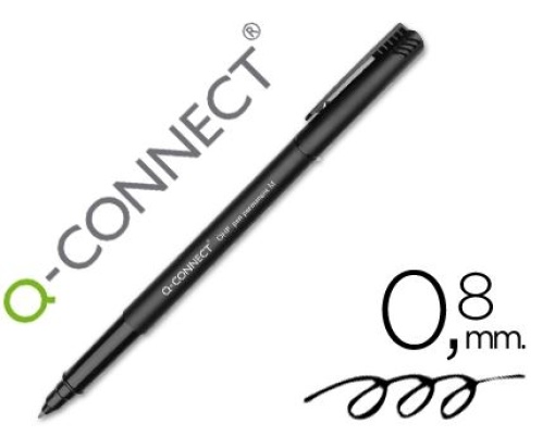 Marcador Permanente Q-Connect Retroprojecao Ponta Media Redonda 0.8mm Preto (KF01200)