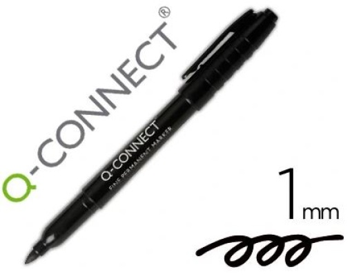 Marcador Q-Connect Para CD/DVD Ponta Fibra Permanente Preto 1,0mm (KF02300)