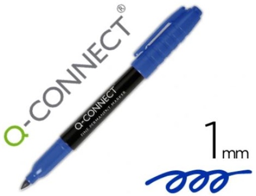 Marcador Q-Connect Para CD/DVD Ponta Fibra Permanente Azul Ponta Redonda 1,0mm (KF02301)