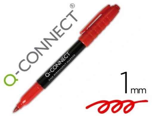 Marcador Q-Connect Para CD/DVD Ponta Fibra Permanente Vermelho Ponta Redonda 1,0mm