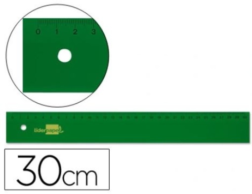 Regua Liderpapel 30cm Plastico Verde