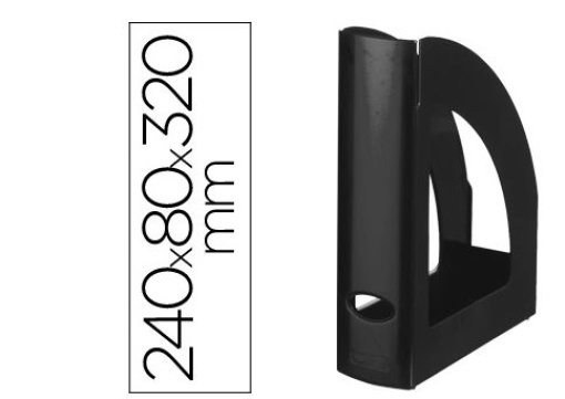 Porta Revistas Liderpapel Plastico Preto Opaco (KF04203)