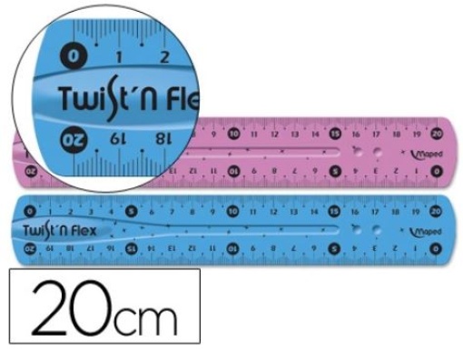 Regua Maped Plastica Flexivel de 20cm Cores Sortidas (279210)