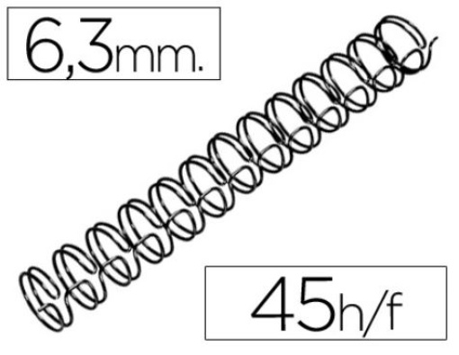 Espiral Metalica GBC Wire 3:1 6,3mm N.4 Cap.45fls Preta Cx.100un (RG810410)