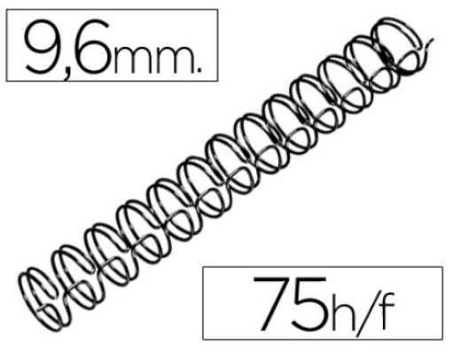 Espiral Metalica GBC Wire 3:1 9,6mm N.6 Cap.75fls Preta Cx.100un (RG810610)