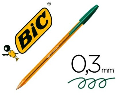 Esferografica Bic Cristal Laranja Ponta Fina Verde