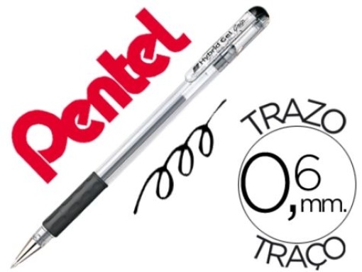 Esferografica Gel Pentel Grip K116-A 0,6mm Preta