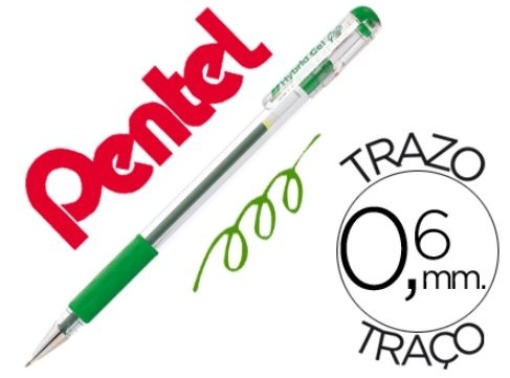 Esferografica Pentel Roller Gel K116-D Grip Verde